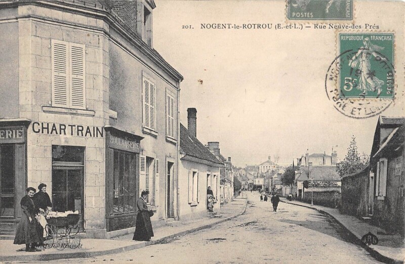 Carte postale ancienne Nogent Le Rotrou - Rue Neuve Des Pres à Nogent-le-Rotrou