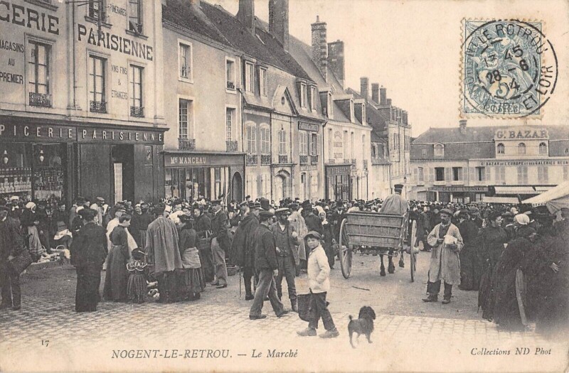 Carte postale ancienne Nogent Le Rotrou - Le Marche à Nogent-le-Rotrou