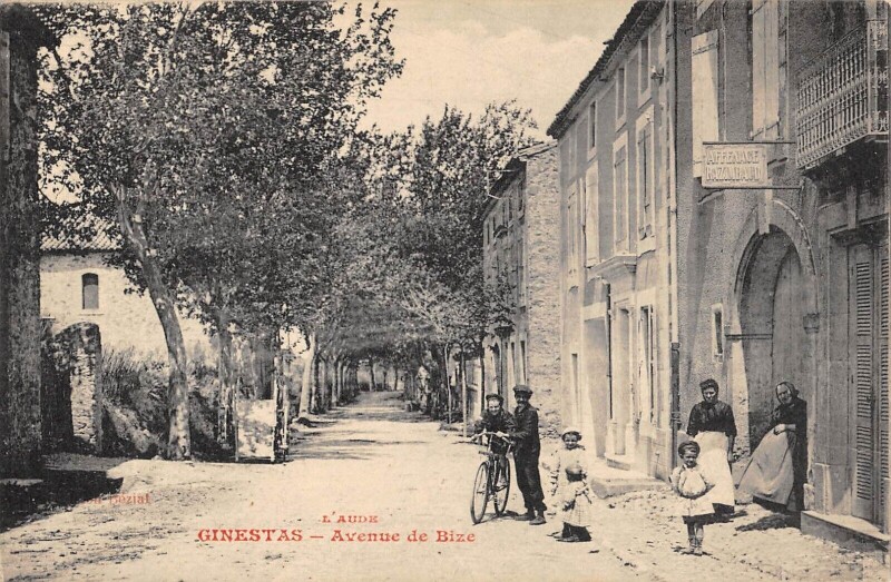 Carte postale ancienne Ginestas - Avenue De Bize à Ginestas