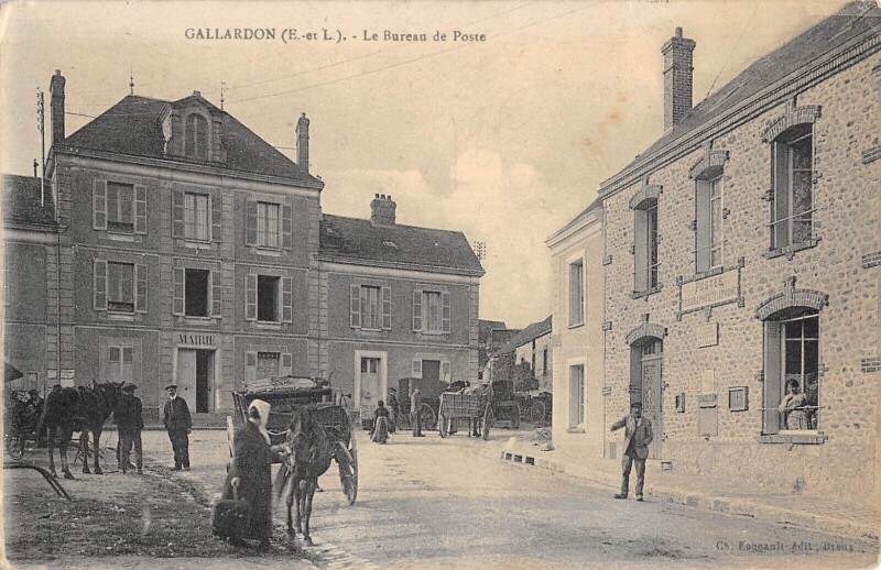 Carte postale ancienne Gallardon - Le Bureau De Poste à Gallardon