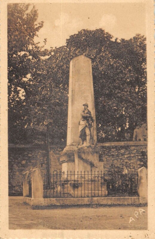 Carte postale ancienne Ginestas - Monument Aux Morts - Verso Prisonniers De Guerre à Ginestas