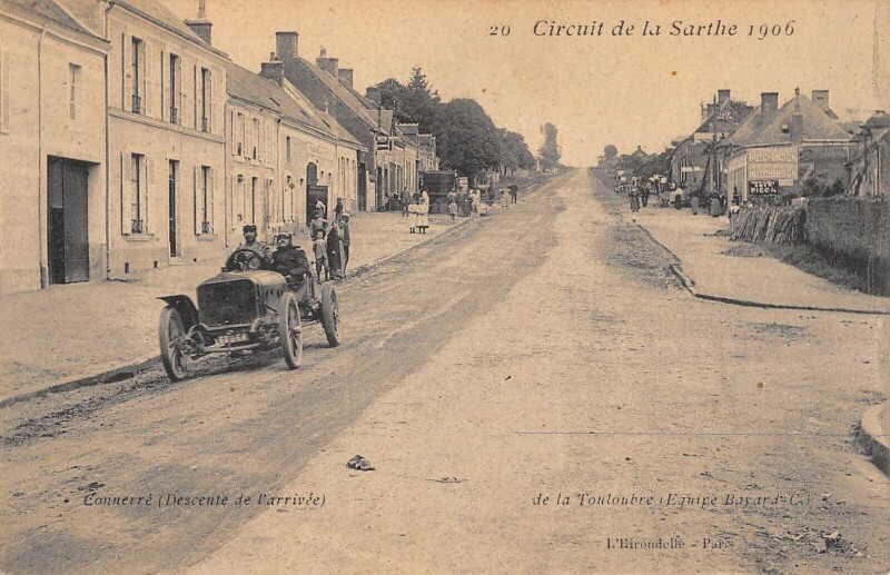 Carte postale ancienne Circuit De La Sarthe 1906 / Connere Descente De L'Arrivee De La Touloubre