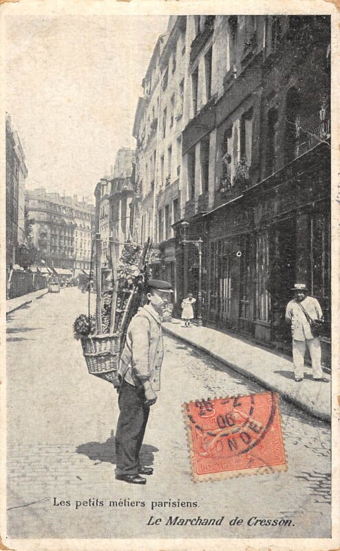Carte postale ancienne Les Petits Metiers Parisiens - Le Marchand De Cresson #1983685837