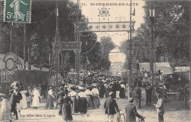 Carte postale ancienne Saint Germain En Laye - Fete Des Loges - Foire - Manege à Saint-Germain-en-Laye