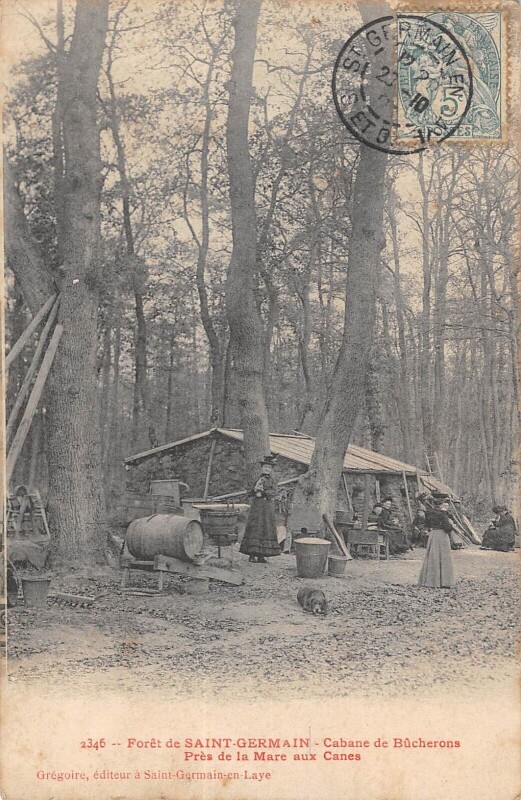 Carte postale ancienne Foret De Saint Germain - Cabane De Bucherons - Pres De La Mare Aux Canard