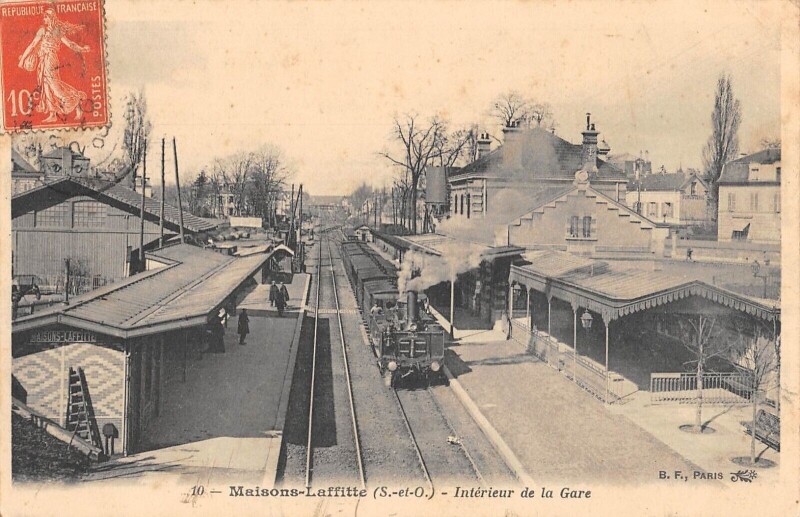 Carte postale ancienne Maisons Laffitte - La Gare - Train à Maisons-Laffitte