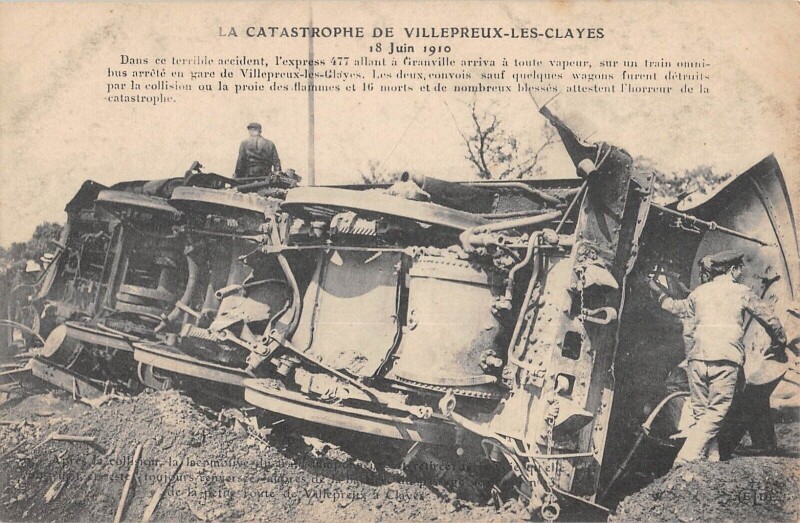 Carte postale ancienne Catastrophe De Villepreux Les Clayes - Train à Villepreux