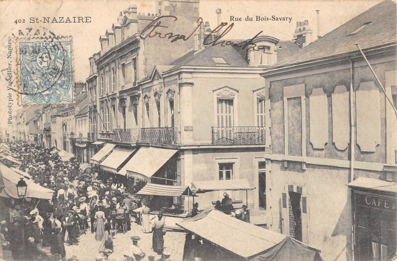 Carte postale ancienne Saint Nazaire - Rue Du Bois Savary à Saint-Nazaire