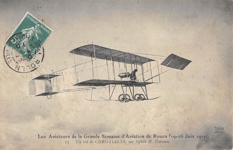 Carte postale ancienne Les Aviateurs De La Gde Semaine D'Aviation De Rouen - Un Vol De Christiae à Rouen