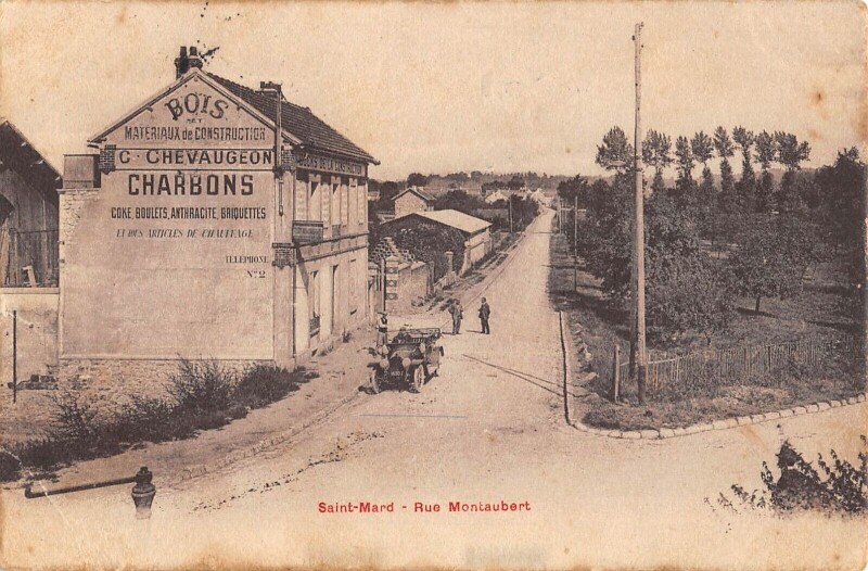 Carte postale ancienne Saint Mard - Rue Montaubert - cliché rare à Saint-Mard