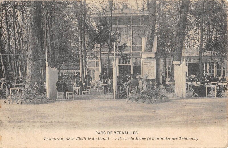 Carte postale ancienne Parc De Versailles - Restaurant De La Flotille Du Canal - Allee De La Rei à Versailles