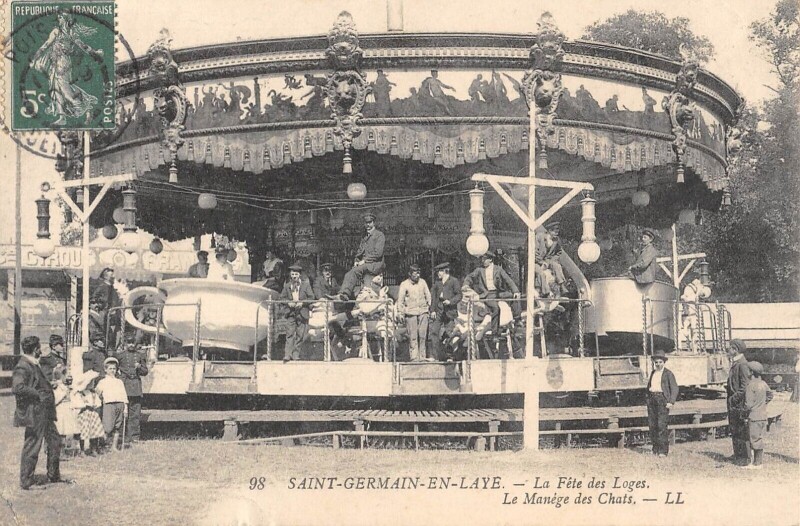 Carte postale ancienne Saint Germain En Laye - La Fete Des Loges - Le Manege Des Chats à Saint-Germain-en-Laye