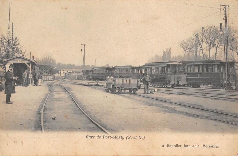 Carte postale ancienne Gare De Port Marly - Train