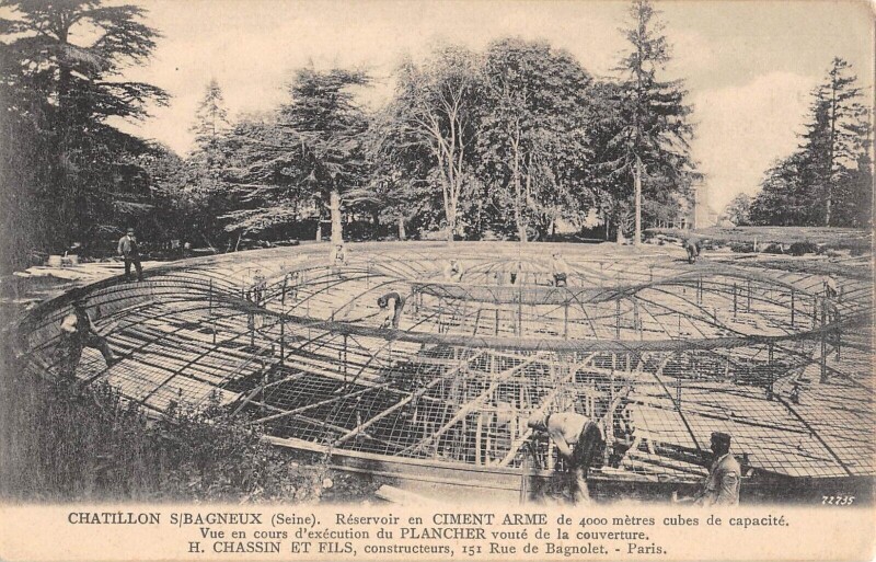 Carte postale ancienne Chatillon Sous Bagneux - Reservoir En Ciment Arme - H.chassin Et Fils à Bagneux