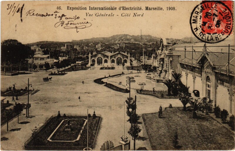 Carte postale ancienne Marseille - Expo. Internationale d'Electricite Vue générale à Marseille