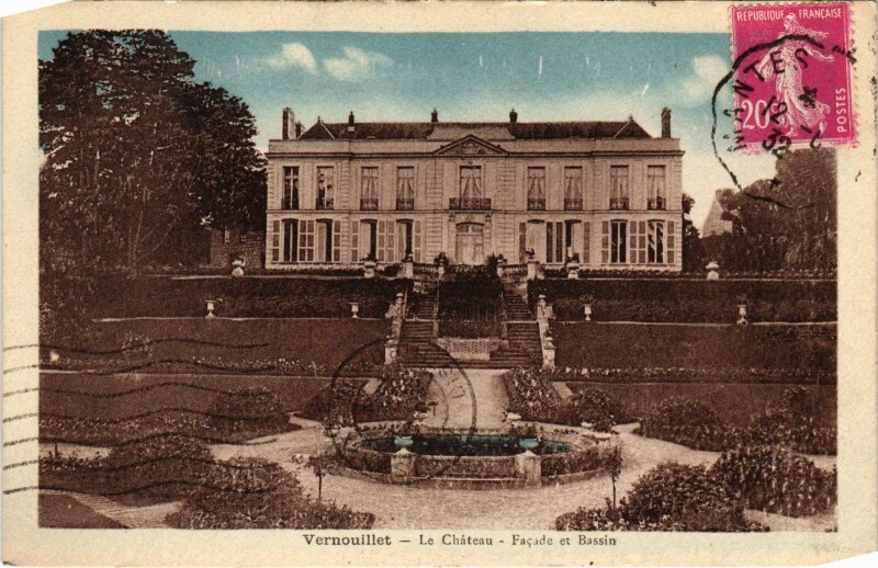 Carte postale ancienne Vernouillet Chateau - Facade et Bassin à Vernouillet