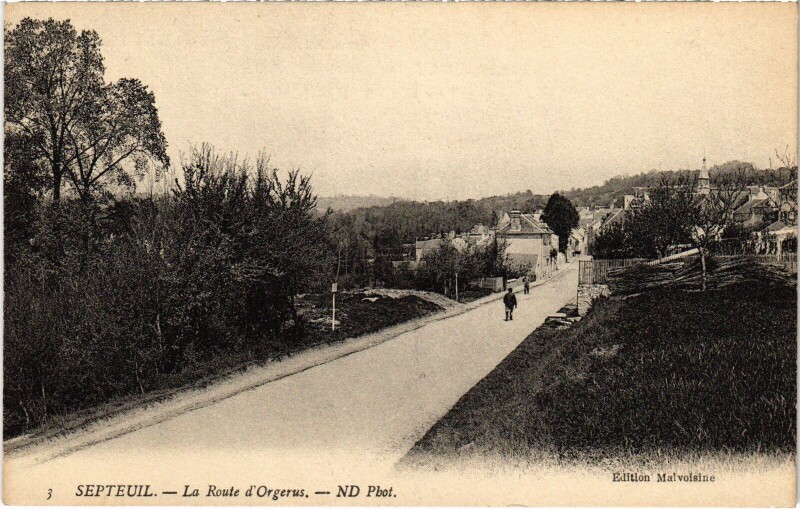 Carte postale ancienne Septeuil La Route d'Orgerus à Orgerus