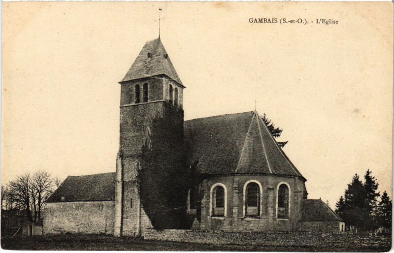 Carte postale ancienne Gambais Eglise à Gambais