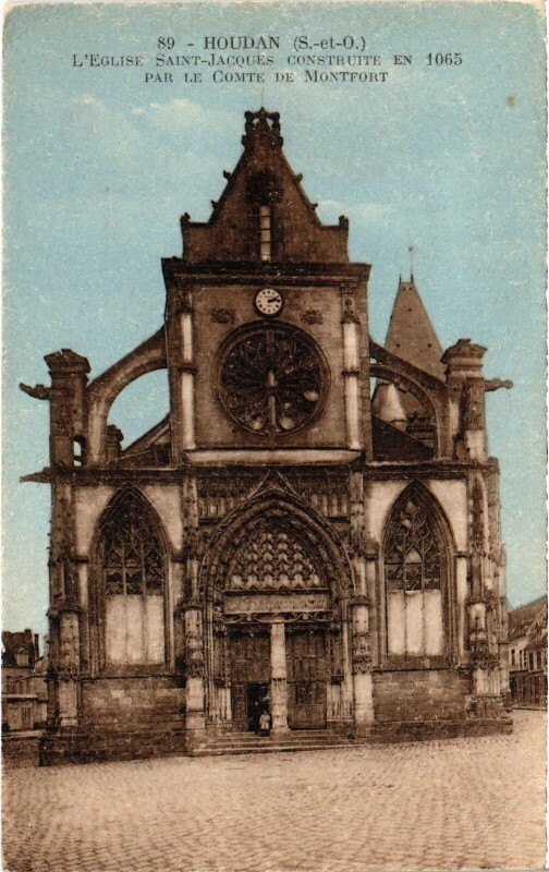 Carte postale ancienne Houdan Eglise à Houdan