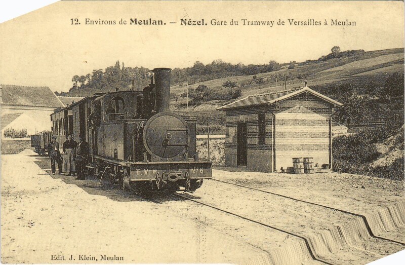 Carte postale ancienne Nezel Gare du Tramway de Versailles a Meulan - Reprint à Versailles