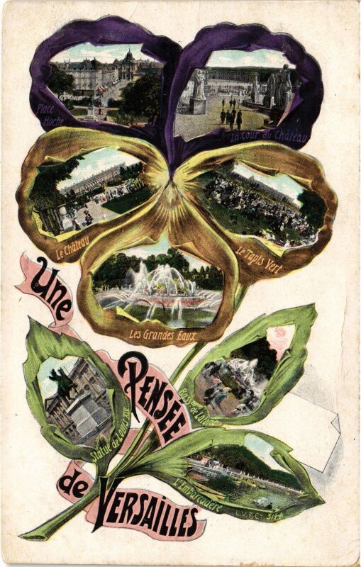 Carte postale ancienne Une Pensee de Versailles Scenes à Versailles