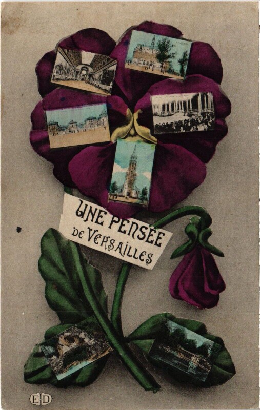 Carte postale ancienne Une Pensee de Versailles Scenes à Versailles