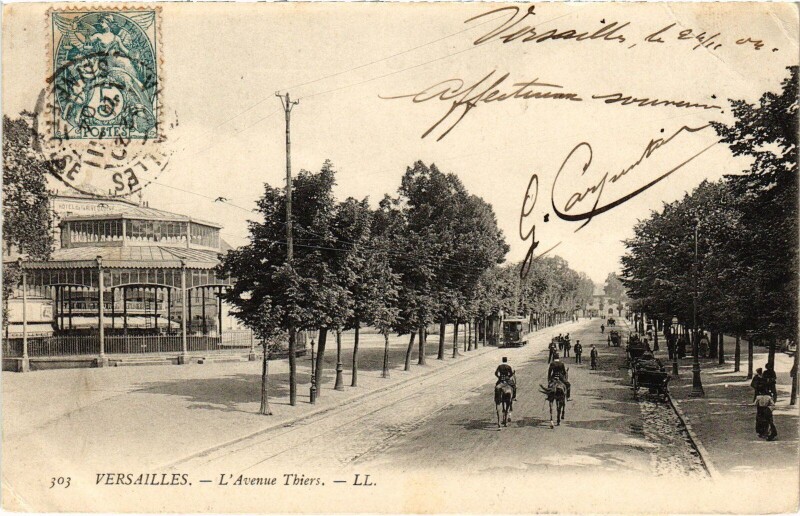 Carte postale ancienne Versailles Avenue Thiers à Versailles