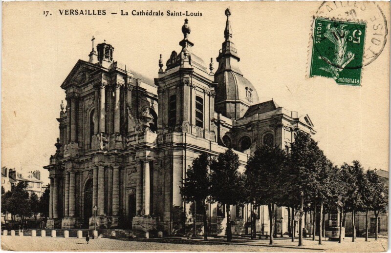 Carte postale ancienne Versailles La Cathedrale Saint-Louis à Versailles