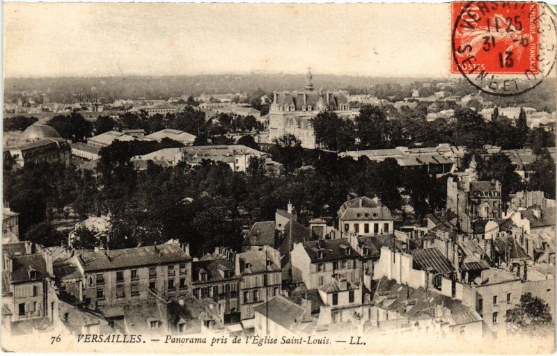 Carte postale ancienne Versailles Panorama pris de l'Eglise Saint-Louis à Versailles