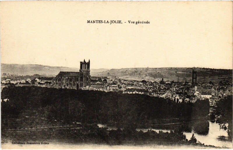 Carte postale ancienne Mantes-la-Jolie Vue Generale à Mantes-la-Jolie