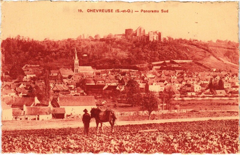Carte postale ancienne Chevreuse Panorama Sud à Chevreuse