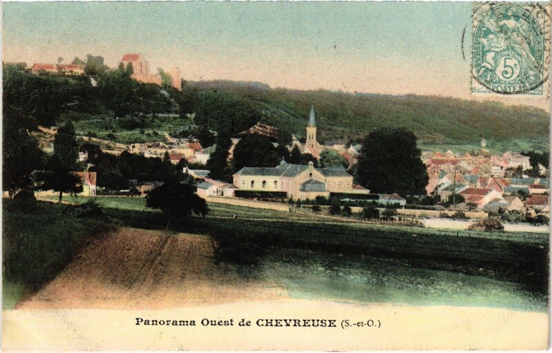 Carte postale ancienne Chevreuse Panorama Ouest à Chevreuse
