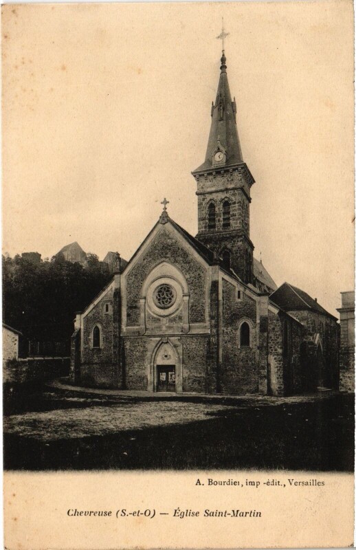 Carte postale ancienne Chevreuse L'Eglise Saint-Martin à Chevreuse