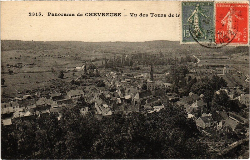 Carte postale ancienne Chevreuse Panorama à Chevreuse