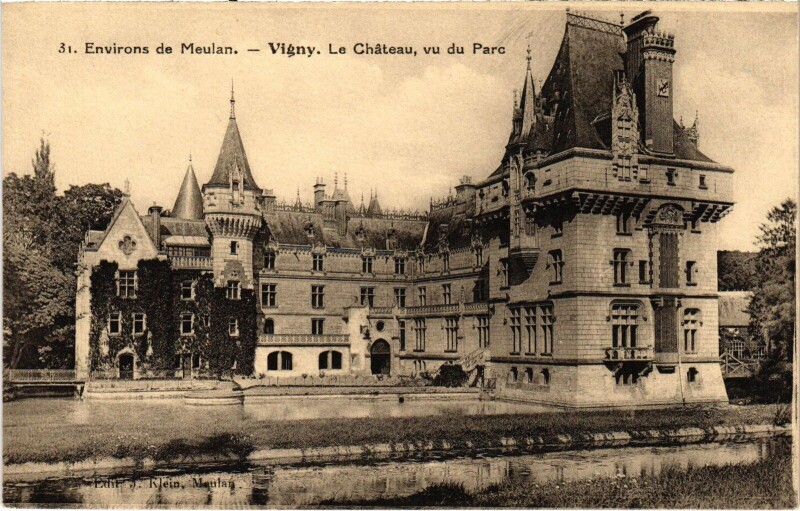 Carte postale ancienne Vigny Chateau - Vu du Parc