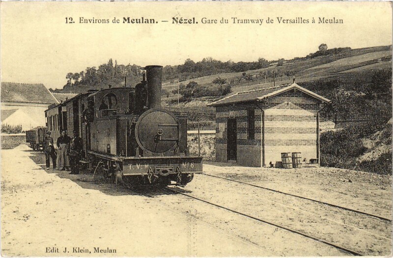 Carte postale ancienne Nezel Gare du Tramway de Versailles a Meulan - Reprint à Versailles