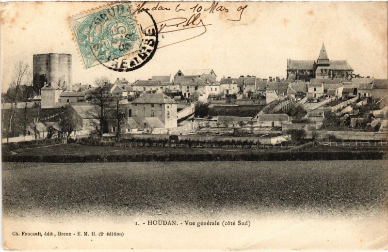 Carte postale ancienne Houdan Vue Generale à Houdan