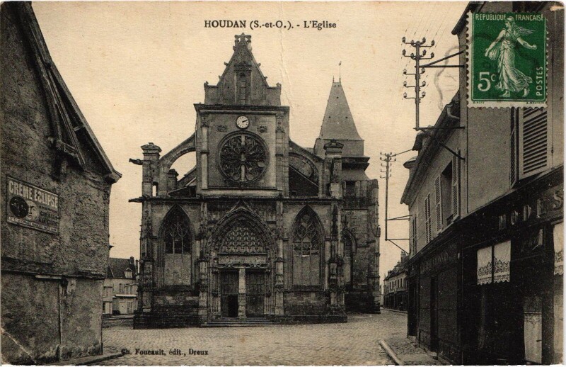 Carte postale ancienne Houdan Eglise à Houdan