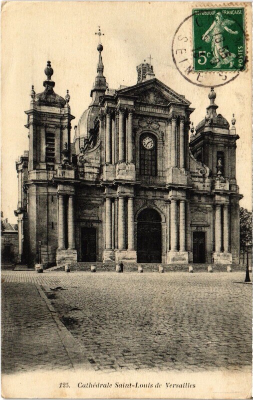 Carte postale ancienne Versailles Cathedrale Saint-Louis à Versailles