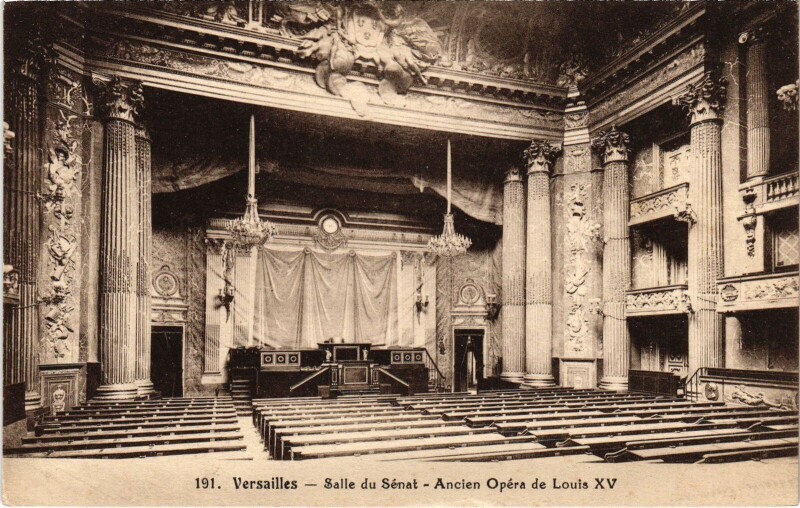 Carte postale ancienne Versailles Salle du Senat - Ancien Opera de Louis Xv à Versailles