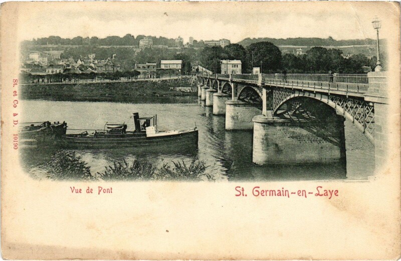 Carte postale ancienne Saint-Germain-en-Laye Vue du Pont à Saint-Germain-en-Laye