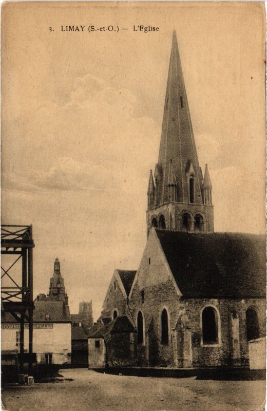 Carte postale ancienne Limay Eglise à Limay