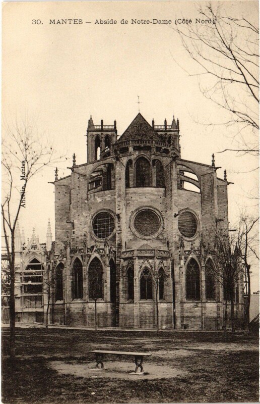 Carte postale ancienne Mantes-la-Jolie Abside de Notre-Dame à Mantes-la-Jolie