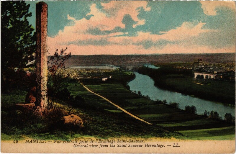 Carte postale ancienne Mantes-la-Jolie Vue Generale à Mantes-la-Jolie