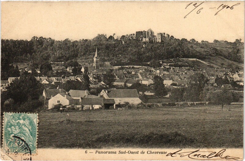 Carte postale ancienne Chevreuse Panorama Sud-Ouest à Chevreuse