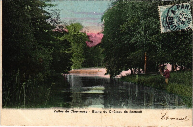 Carte postale ancienne Vallee de Chevreuse - Etang du Chateau de Breteuil à Chevreuse