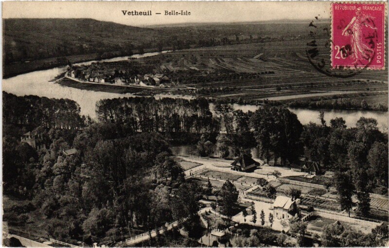 Carte postale ancienne Vetheuil Belle-Isle