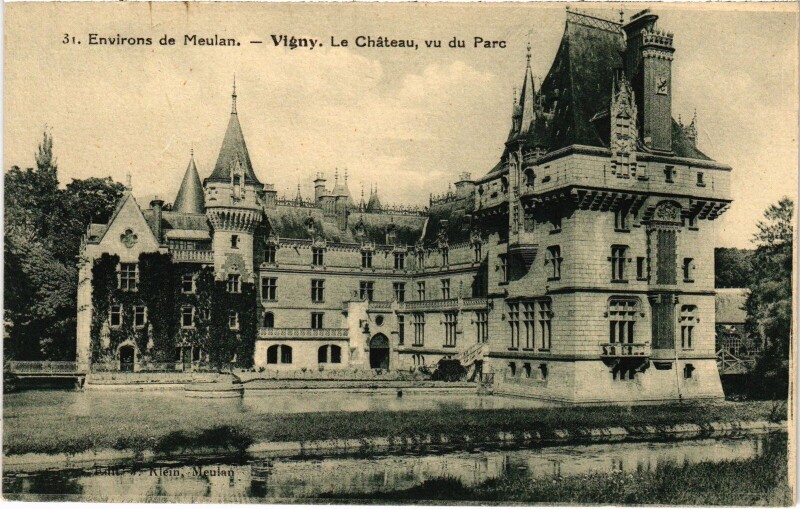 Carte postale ancienne Vigny Chateau - Vu du Parc