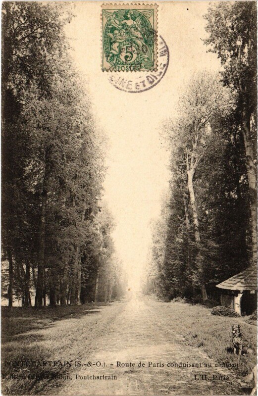 Carte postale ancienne Pontchartrain Route de Paris
