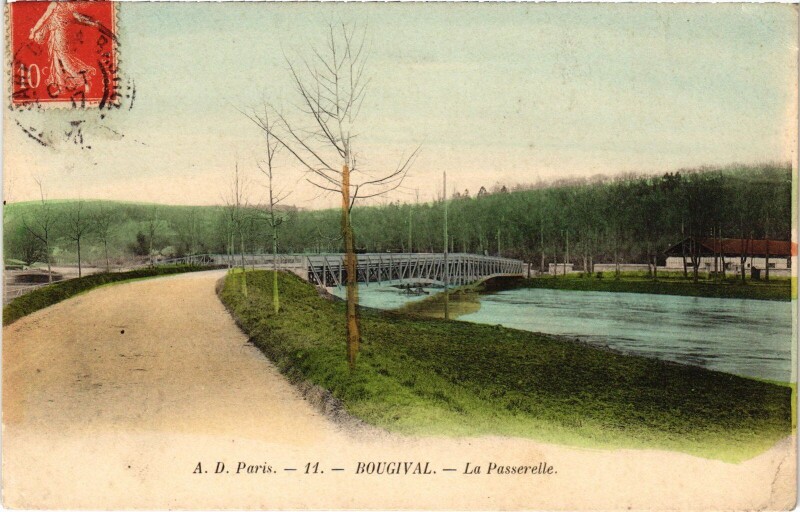 Carte postale ancienne Bougival La Passerelle à Bougival